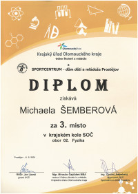 Diplom Michaela Šemberová – 